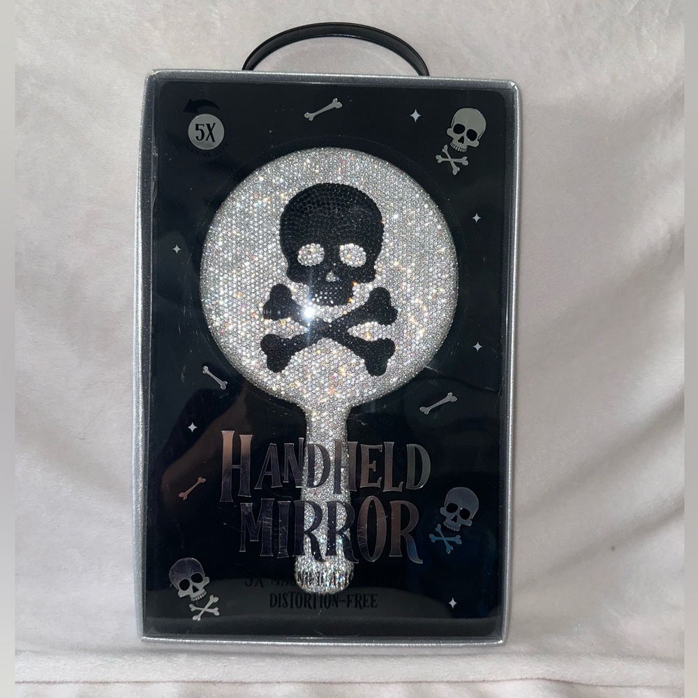 Blinged Skull and Crossbones Mirror